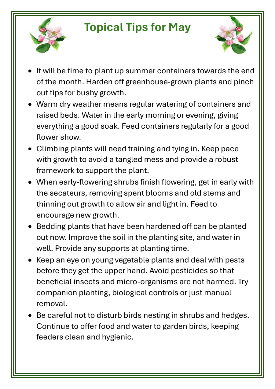 Topical Tips for May 2025